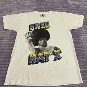 White Graphic Tee with Bold Design